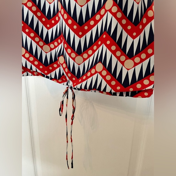 Chandi and Lia tank top size Small in red, blue and white pattern. Skinny straps - Picture 3 of 4